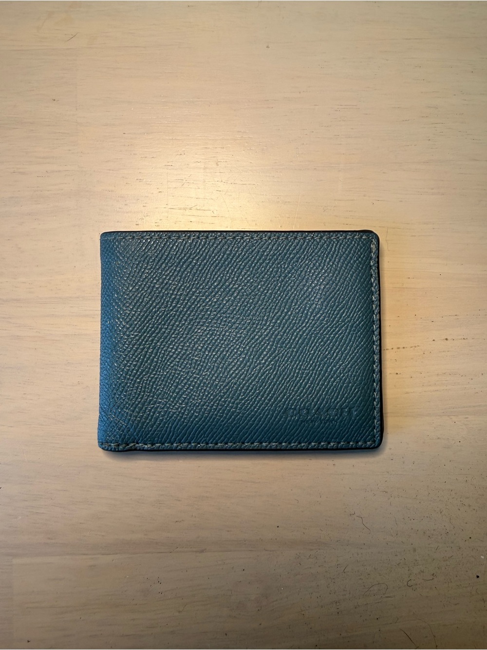 Vintage Coach Leather Slim Bifold Wallet in Mod Blue
